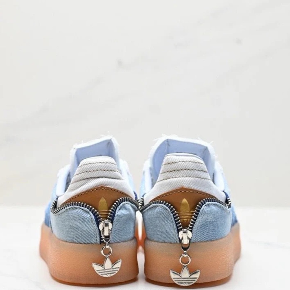 adidas Samba Platform Sneakers - Light Blue & Denim with Gum Sole - Picture 3 of 11